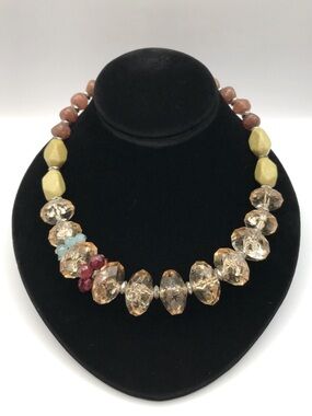 Multicolor Faceted Acrylic Statement Necklace